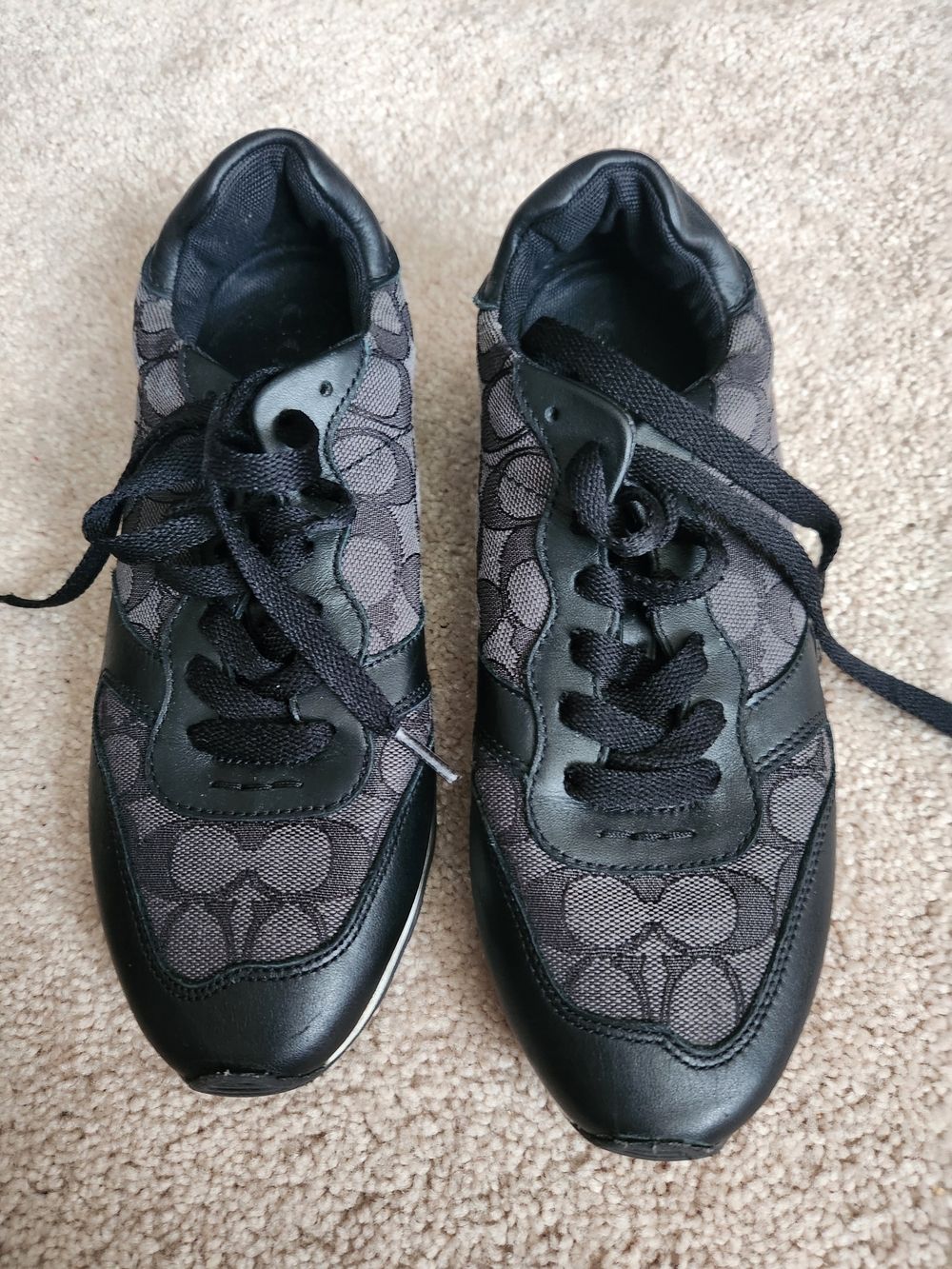 Coach Signature Logo Black & Gray Sneakers
